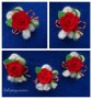 Мартеници брошки за закачане с голяма розичка и вълнени конци, снимка 1 - Арт сувенири - 43900963