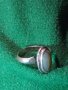 СТАР СРЕБЪРЕН СКЪПОЦЕНЕН АРТ ДЕКО ПРЪСТЕН СРЕБРО 925 с ШЛИФОВАН БЯЛ ИВИЧЕСТ АХАТ МАЙСТОРСКИ 25818, снимка 15