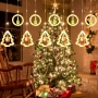 Светещ коледен гирлянд с рингове и малки коледни фигурки, снимка 2