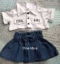 Комплект за момиче(блуза и дънкова пола), снимка 1 - Детски комплекти - 43908484