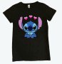 Нова дамска тениска със Стич (Stitch) в черен цвят, снимка 1 - Тениски - 43829024