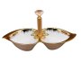 Луксозна порцеланова солница в бяло и златисто, купичка с две гнезда за ядки, снимка 2