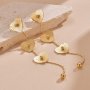 М3 Красиви висящи обеци в златисто антиалергична стомана стоманени бижута, снимка 1 - Обеци - 43478796