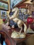 Уникална голяма антикварна английска фигура статуетка пластика бронз месинг , снимка 1 - Антикварни и старинни предмети - 39800477