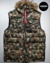 Мъжки камуфлажен елек с качулка ALPHA INDUSTRIES Camouflage Hooded Field Vest L•M  Нов без етикети , снимка 11