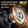 Професионални студийни слушалки MAONO, 50 мм драйвери, кабели 6.35 и 3.5 мм, MH700 черни, снимка 3