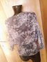 Блузка на цветя от шифон в сиво-лилаво Л, снимка 3