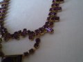 Старо колие огърлица чешки лилав кристал, снимка 9