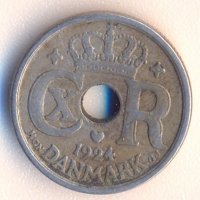 Дания 10 йоре 1924 година, снимка 2 - Нумизматика и бонистика - 38084980