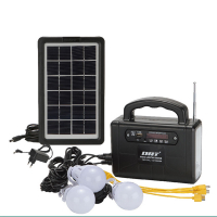 Мобилна соларна система, 3 крушки, USB, MP3 и радио, снимка 2 - Къмпинг осветление - 36551195