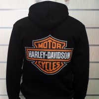 Нов мъжки суичър с ЦИП и трансферен печат HARLEY DAVIDSON, мотори , снимка 3 - Суичъри - 27756870