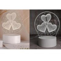 Интериорна 3D - LED настолна лампа "I LOVE U"
ОБИЧАМ ТЕ Чудесен Подарък 
, снимка 3 - Други - 43039018