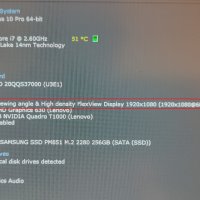 Lenovo ThinkPad P53/Core i7-9750H/16GB RAM/256GB SSD/Quadro T1000 4GB/15.6 FHD IPS работна станция, снимка 14 - Лаптопи за работа - 37673374