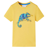 Детска тениска с къс ръкав, светла охра, 116(SKU:12011, снимка 1 - Детски тениски и потници - 44907175