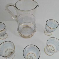 Ретро стъклени  кана и чашки , снимка 7 - Антикварни и старинни предмети - 28621414