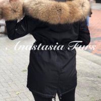 Луксозно дамско зимно яке парка естествен косъм с големи пухове от лисица , снимка 6 - Якета - 38320536