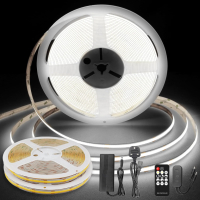 TTWAY COB LED ленти 20m (2x10m), 6000K DC24V, дистанционно, 384LEDs/M, снимка 1 - Лед осветление - 44865788