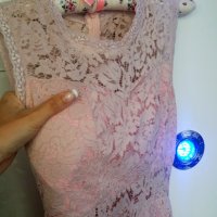 Секси рокля от брюкселска дантела в цвят пепел от рози 🌸 🌸 🌸 , снимка 1 - Рокли - 28569730