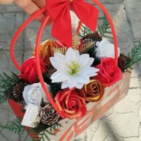 Коледни чанти със сапунени рози и коледна звезда в средата за разкош , снимка 3 - Коледни подаръци - 43250522