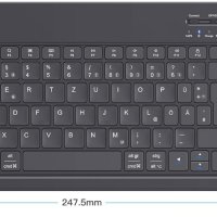 Bluetooth клавиатура Emetok за iPad  и други ултратънка, презареждаема НОВА, снимка 1 - Клавиатури и мишки - 43574826