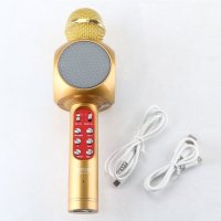Караоке микрофон с вграден говорител и LED светлини - WSTER WS-1816, снимка 4 - Микрофони - 43381395