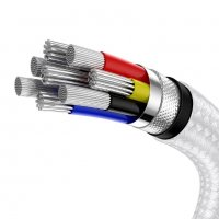 Кабел BASEUS Type-C към Type-C, 5A, 100W, 2m, Fast charge – бял, снимка 6 - USB кабели - 32942191