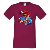 Мъжка тениска Mario Zombie VS Sonic Zombie Игра,Изненада,Подарък,Празник,Повод, снимка 14 - Тениски - 37238486