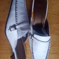 Дамски бели кожени обувки, снимка 1 - Дамски ежедневни обувки - 32664042