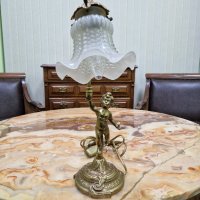 Превъзходна антикварна френска бронзова нощна лампа , снимка 2 - Антикварни и старинни предмети - 43365826