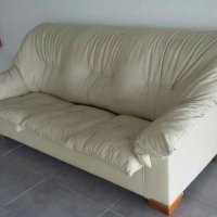 Кожен диван 3 места с подматрачна рамка, снимка 7 - Дивани и мека мебел - 28988648
