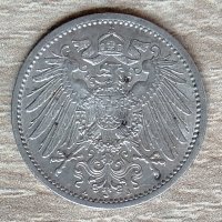 Германия 1 марка 1914 буква A  д22, снимка 2 - Нумизматика и бонистика - 33431249