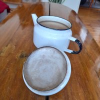 Стар емайлиран чайник #10, снимка 6 - Антикварни и старинни предмети - 33133516