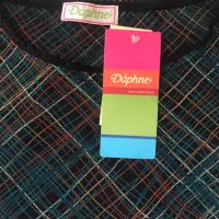 Нова дамска блуза Daphne, 3/4 ръкав, черен фон с каре, размер М, снимка 2 - Блузи с дълъг ръкав и пуловери - 39272460