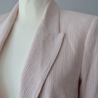 Ново дамско сако H&M Розово бяло райе удължено S 36 размер, снимка 6 - Сака - 43437010