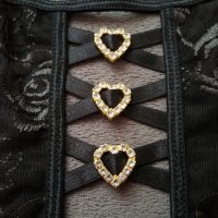 Прозрачен дантелен корсет под бюста с презрамки и сърца с кристали р-р S, снимка 13 - Корсети, бюстиета, топове - 43550337