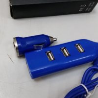 Хъб USB 4-ports+USB зарядно за кола, снимка 1 - Зарядни за кола - 26769878