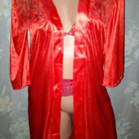 Нов еротичен червен халат с прозрачен дантелен гръб  М, снимка 5 - Нощници - 32467994