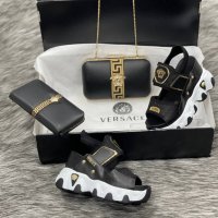 Дамска чанта портфейл и сандали Versace код 117, снимка 1 - Сандали - 33559482