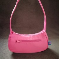 Текстилна малка дамска чанта за рамо в розов цвят, снимка 5 - Чанти - 43734395
