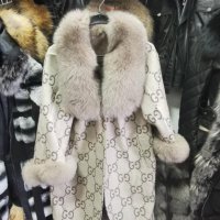 Дамско луксозно палто кашмир вълна лисица Gucci код 81, снимка 1 - Палта, манта - 35155616