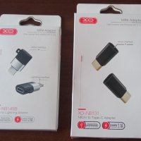 XO micro USB към micro USB-C или Lightning адаптер, снимка 1 - USB кабели - 43881126