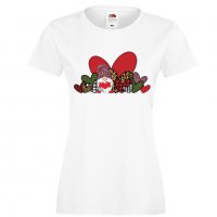 Дамска тениска Love Gnome Valentine's 14, снимка 4 - Тениски - 35552163