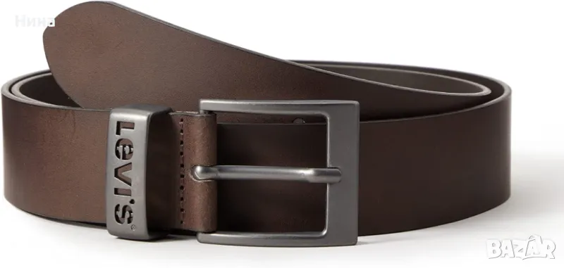 Унисекс колан Levi's в кафяво, от естествена кожа, с метална катарама, снимка 1