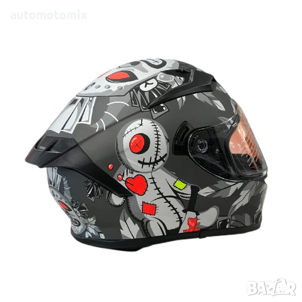 КАСКА ЗА МОТОР С ОЧИЛА, Размери S, M, L, XL - Matt Grey 4 - 721363, снимка 1