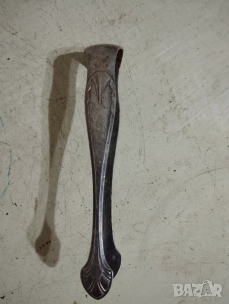 посребрена щипка за лед арт нуво, снимка 1