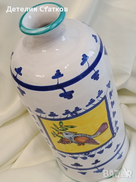 Керамична ваза с флорален мотив  за колекционери, снимка 1