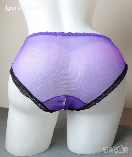 XS/S лилави прозрачни бикини с отворено дъно, снимка 1