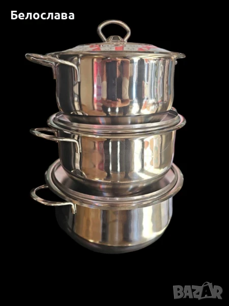 Комплект от три тенджери ИНОКС AREA с турско качество , снимка 1