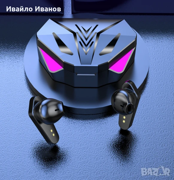 Геймърски блутут слушалки TWS + RGB Led, снимка 1
