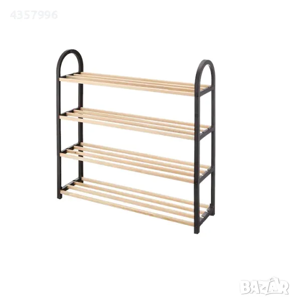 Етажерка за обувки, 4 рафта, Бежов, снимка 1